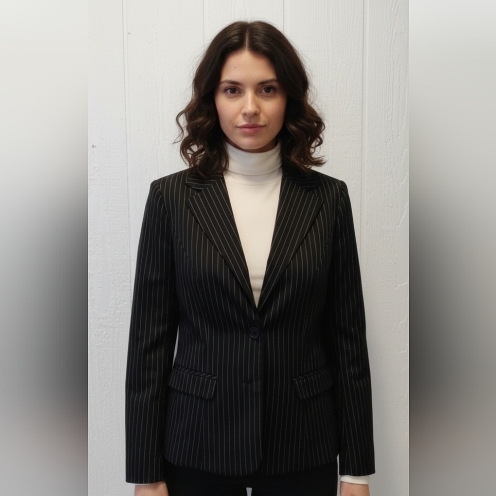Wear abouts Jacket black pinstripes size 14